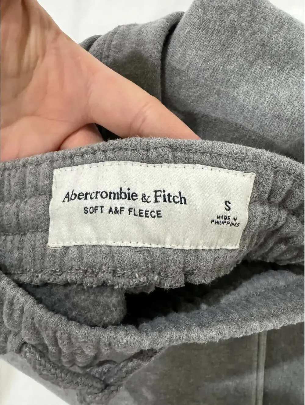 Abercrombie & Fitch Gray Essential Soft Fleece Drawstring Sweatpants- Size Small